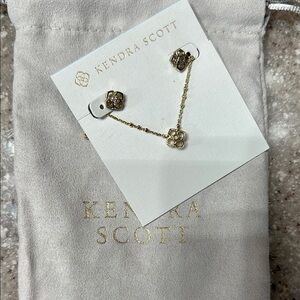 Kendra Scott Gold Floral Chain Earrings